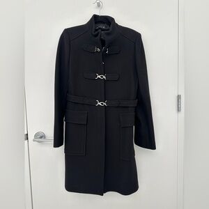 ZARA black coat with silver buckles